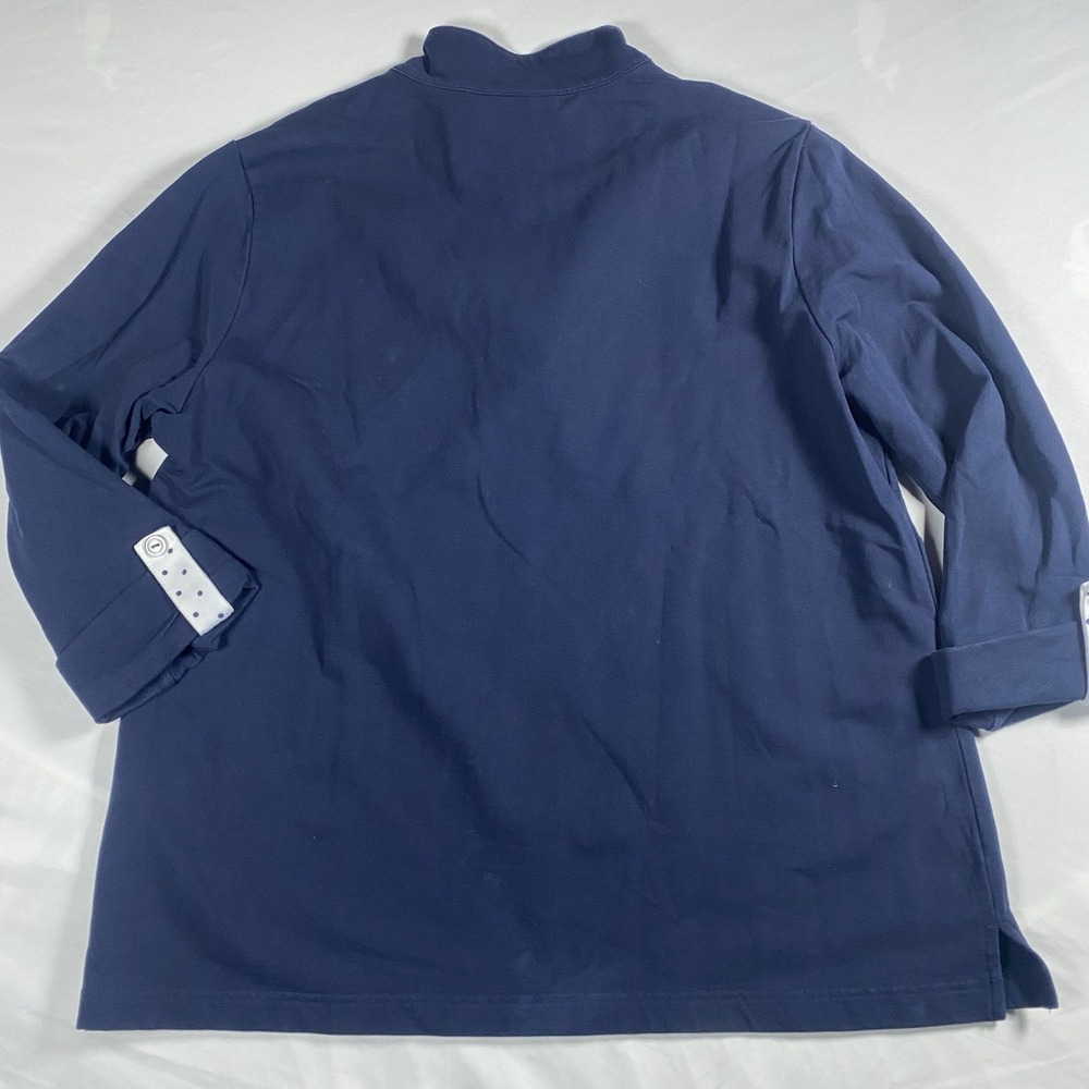 WOMENS The Tog Shop Size Large  3/4 Sleeve PULLOVER BLOUSE SHIRT BLUE/ WHITE - Picture 2 of 5